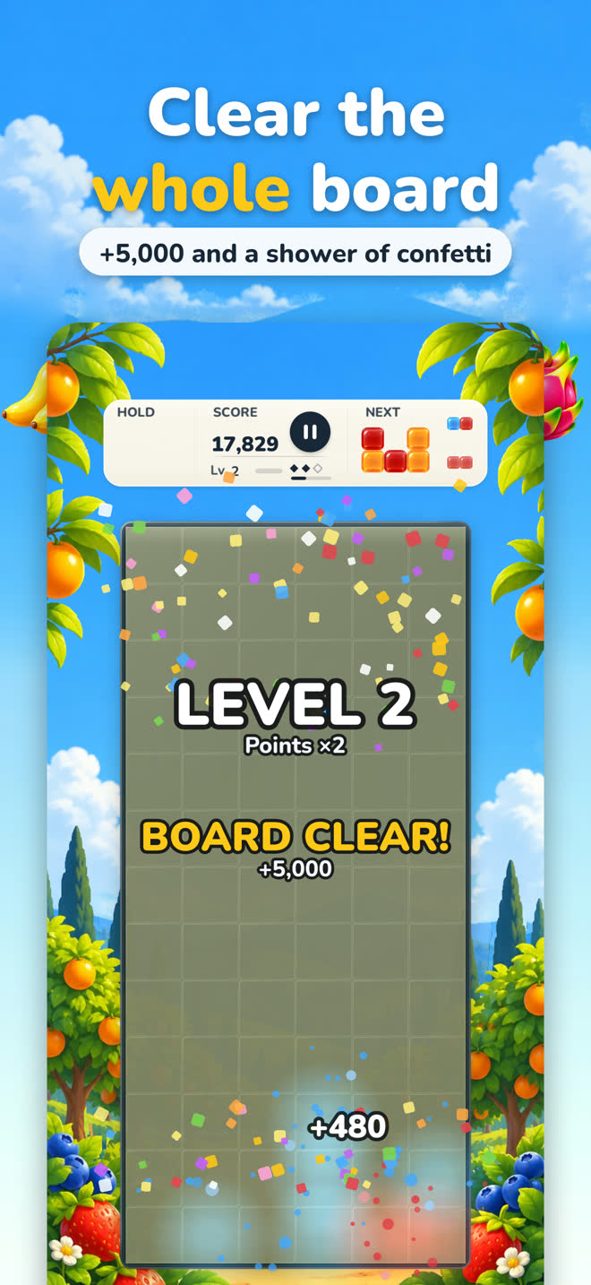 Clear the whole board for 5,000 points and a shower of confetti